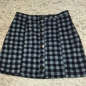 Cooperative urban outfitters blue gingham check button down mini skirt women’s